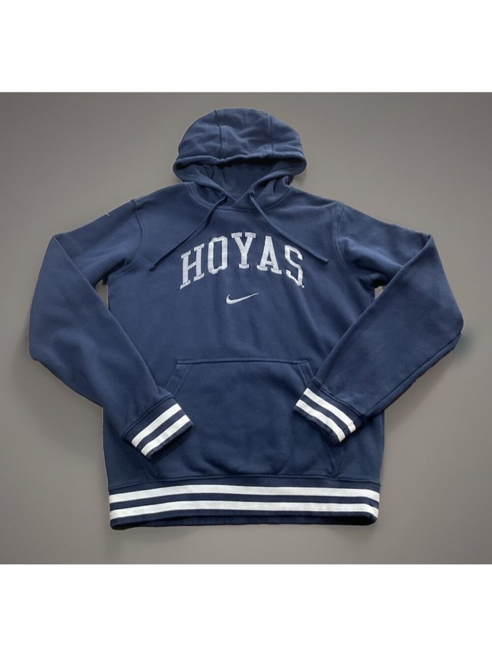 Nike Georgetown Hoyas Center Swoosh Stitched Navy Hoodie Men’s Small Basketball